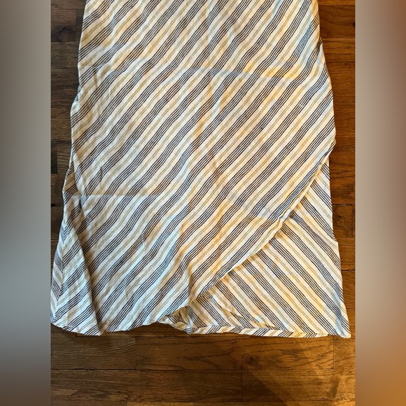 Flax linen stripped asymmetrical sleeveless dress size small - Picture 2 of 5